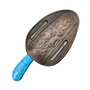 Funda de Cuero Hecha a Mano para Cuchillo de Caza, Porta Cuchillos Horizontal para Cinturón, Grabado Personalizado, Proveedor OEM/ODM, Logotipo Personalizado, para Campismo al Aire Libre - Product Image 5