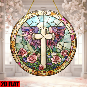 CIFbuy Acrylic Stained Glass Suncatchers Rainbow Cross Decorazione da appendere alla finestra per la casa, la chiesa, il matrimonio, decorazioni in cristallo Suncatchers - Product Image 3