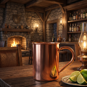 Mug Moscow Mule en cuivre pur classique, écologique et portable, très vendu - Tasse à boire artisanale avec poignée - Product Image 4