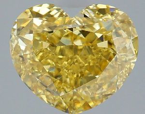 Diamant de laboratoire taille cœur 3,09 carats, jaune vif fantaisie, VS1, certifié IGI, CVD, percé au laser, en vrac, vente en gros pour la fabrication de bijoux - Product Image 1