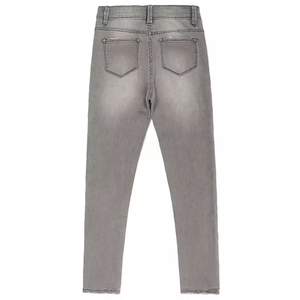 Nouveau Jean en Denim Déchiré et Délavé Coupe Slim Taille Haute pour Homme 2026 – Coton Décontracté Gris Automne - Product Image 2