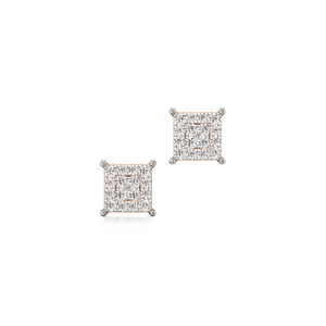 14KT Yellow Gold Brilliant Cut Lab Grown Diamond <b>Stud</b> <b>Earrings</b> 0.30 CT Cluster Halo Design IGI Certified Minimalist <b>Fine</b> Jewelry - Product Image 1
