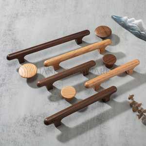 Manijas de Madera Natural para Puertas Interiores, Hechas a Mano, de Madera Maciza, para Puertas de Hogar, Oficina, Hotel, Armarios, Muebles, OEM - Product Image 1