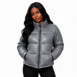 Chaqueta de Invierno Acolchada para Mujer, Talla Grande, con Capucha, Brillante, Cálida, Transpirable, Aislante, Informal para Exteriores - Product Image 1