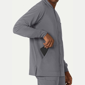 4-Way Stretch Wholesale Spandex Hospital Uniform Custom Logo Nursing <b>Scrub</b> Suits V-Neck Top Medical <b>Scrub</b> <b>Set</b> Women Men - Product Image 5
