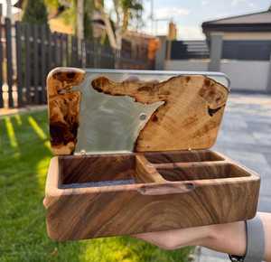 <b>Resin</b> Jewelry Box With Wooden Irregular Shape Home Decoration Craft Artistic Storage For Rings And Necklaces <b>Resin</b> <b>Crafts</b> - Product Image 3