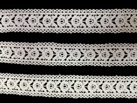 Ruban tissé en dentelle de coton blanc, motif floral vintage, œillets, pour couture, poids moyen, écologique, pour vêtements - Vente en gros usine