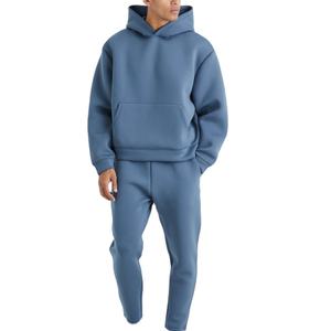Sweat-shirt à capuche respirant en molleton 100 % coton épais pour homme, avec poche, manches longues et épaules tombantes – Vente en gros - Product Image 3