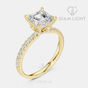 Bague en diamant de laboratoire taille Asscher 1,42 carat certifiée IGI, or blanc 14 carats, couleur F+, clarté VS+, pour fiançailles, anniversaire, ou cadeau - Product Image 4
