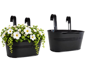 Metal Planter Pot Hanging Pot Iron Flower Pots Hanger <b>For</b> Flower Green Plant <b>Outdoor</b> Indoor <b>Garden</b> Decor Planter Pot Hanger - Product Image 4
