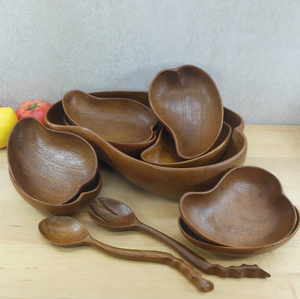 High Quality Wood Salad Bowl Factory Wholesale Custom Wooden Recycle Round <b>Large</b> Wood Serving Bowl for Selling - Product Image 6