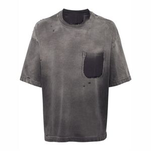 <b>Men's</b> Oversized <b>Tie</b>-Dye <b>Black</b> Cotton Short Sleeve O-Neck T-Shirt Casual Knitted Jersey Fabric - Product Image 5