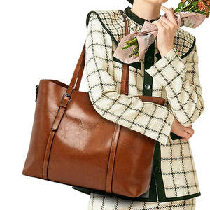 Wholesale Handmade Customized Genuine Leather Water Resistant <b>Tote</b> <b>Bag</b> Fashion Zipper Shoulder Handbag Large Capacity - Product Image 5