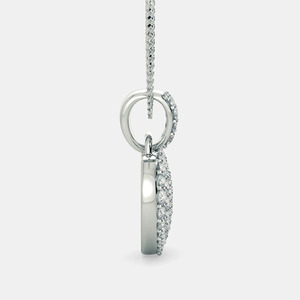 Collier pendentif en or blanc avec cœur de diamants de laboratoire - Product Image 2