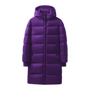 Plus Size Women's Hooded Waterproof Long <b>Coat</b> Navy Blue <b>Thick</b> Puffer Jacket <b>Winter</b> Warm Outerwear Casual Full Sleeve Zipper - Product Image 5