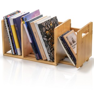 Aqdus Saleem Eco-Friendly Handcrafted Bamboo & Rattan Mid Century Modern <b>Expandable</b> Desktop Organizer Bookends Set-Wholesale - Product Image 3