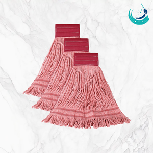 Têtes de balai KSR en coton de haute qualité, fil rouge, type Kentucky, 5 pouces, bande supérieure rouge, auto-essoreuses, réutilisables, durables, pour le nettoyage des sols - Product Image 3
