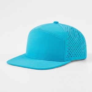 Premium Custom 7 Panel <b>Flat</b> Bill Snapback Breathable Laser Cut OEM ODM Low MOQ, High Quality Perforated Streetwear Snapback <b>Hat</b> - Product Image 5