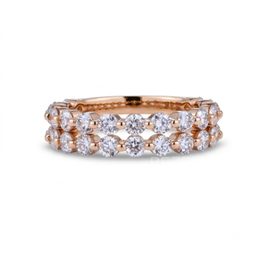 Magnífica banda de diamantes de talla brillante con diamantes cultivados en laboratorio sostenibles engastados en platino con corte compartido deslumbrante - Product Image 5