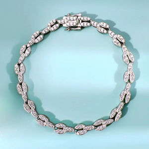 Bracelet en argent sterling 925 de qualité supérieure avec pierres en moissanite couleur D VVS pour un usage quotidien, mariage et cadeau de luxe - Product Image 1