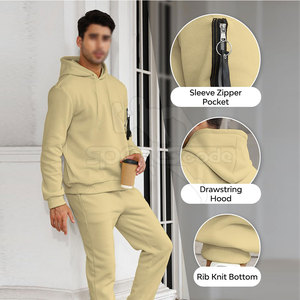 Premium Winter Hooded Casual Men <b>Tracksuit</b> 100% Cotton Breathable Fleece Lining High Quality for Best Online Sale - Product Image 3