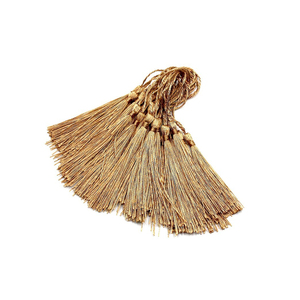 Marcapáginas de borla de seda sintética dorado oscuro, largos accesorios de resina con borlas artesanales con volantes y flecos de borla - Product Image 1