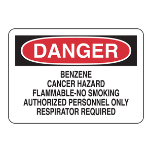 Panneau de signalisation de sécurité - Interdiction de fumer - Respirateur requis - Zone industrielle et laboratoire - Product Image 1