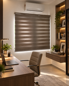 Store à rouleau électrique double couche Zebra occultant pour fenêtre, protection de la vie privée, OEM, pour projets résidentiels et projets coréens - Product Image 1