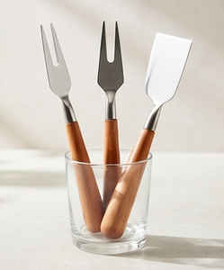 Butter Slicer And <b>Cheese</b> <b>Knife</b> <b>Set</b> Stainless Steel With Wooden Handle Perfect Cutlery For Restaurant Kitchen And Elegant Service - Product Image 2