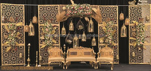 Pantallas de espejo de escenario de recepción de boda marroquí Fiesta DE BODA occidental StagePanel Pantallas de espejo de escenario de recepción de boda marroquí - Product Image 4