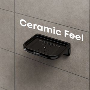 Modern Wall Mount Double Soap Holder Large Square Melamine Dish Two-Tier Anti-bacterial Water Resistant Hotel Bathroom <b>Storage</b> - Product Image 2