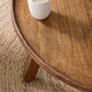 Mesa de centro redonda de madera de mango Vandana Aston Vertex - Product Image 2