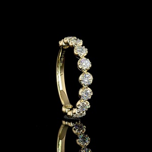 Anillo de Eternidad con Diamante Cultivado en Laboratorio de Corte Redondo de 0.75 CT, Oro Amarillo de 14K/18K, Bisel Flotante, Anillo de Boda, Joyería Fina al por Mayor - Product Image 4