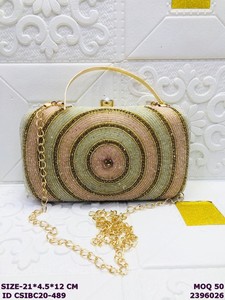 Luxury Handmade Embroidered <b>Clutch</b> Bags | Craftstages International Women's Evening <b>Wedding</b> Party Designer <b>Clutch</b> Purse Chain - Product Image 4