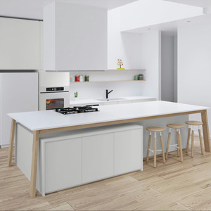 Meubles de cuisine modulaires modernes personnalisés JY Project, vente en gros, prêts à assembler, en bois MDF et contreplaqué. - Product Image 5