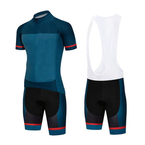 Ensemble de cyclisme respirant style sportif 2 pièces : maillot et short à bretelles, tenue de triathlon et de course à compression - Product Image 3