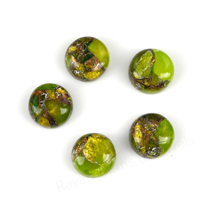 High Quality Natural <b>Peridot</b> Copper 12mm Round Shape Flatback High Polish Smooth Loose Gemstone Cabochon For Jewelry Making <b>Ring</b> - Product Image 3