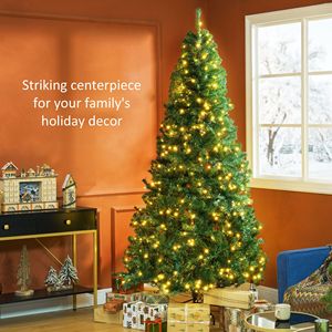7.5 FT Pre-Lit Artificial Christmas Tree 500 Warm White LED <b>Lights</b> 1346 Tips Green Realistic <b>Branches</b> for Decorations 210 cm - Product Image 4