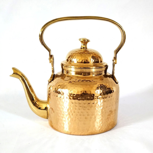 Hammered Copper <b>Tea</b> Kettle With Lid Metal Handle Vintage Design For Kitchen Use Handmade Teapot On Sale - Product Image 1
