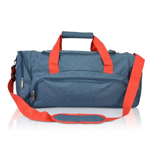 Sac de sport en toile 600D bleu Huzu Enterprises HE-SB-1102, 50-70L, bandoulière rouge, plusieurs poches pour la salle de sport, le fitness et les voyages - Product Image 2