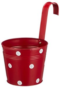 Jardinera Redonda con Puntos para Barandilla de Balcón Multicolor |   Macetas Metálicas con Barandilla de Puntos para Balcón y Jardinería en Casa - Product Image 3