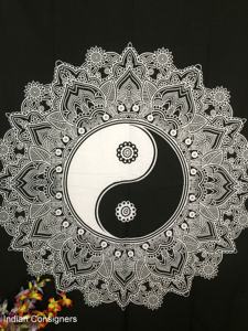 Tapisserie Imprimé Coton Fleur Yin Yang Double Taille Couvre-lit Tenture Murale Plusieurs Couleurs Décor À La Maison Par Les Expéditeurs Indiens - Product Image 3