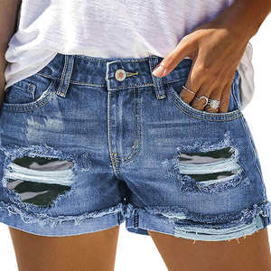 Shorts en jean pour femme, teints en fil, en denim épais, décontractés, pour l'été, style streetwear tendance, prix raisonnable - Product Image 2