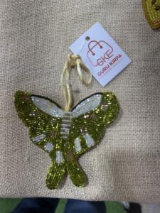 Breloque de sac en perles de rocaille de haute qualité, faite à la main, style bohème chrétien, avec perles d'imitation et perles en verre filé, en forme de cœur et de symbole de paix - Product Image 6