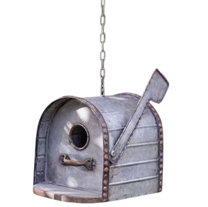 Casa de Pájaros Decorativa de Metal para Colgar en Árboles, Balcones y Jardines - Product Image 4