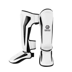 Protège-tibias de boxe en cuir, vente directe usine, service OEM, nouvelle arrivée 2026, protection professionnelle, design léger et réglable - Product Image 2