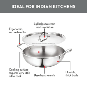 กระทะทอดแบบลึก ไตรพีล สแตนเลสคุณภาพสูง ฝาปิดทรงสวย สไตล์อเมริกัน ใช้ได้กับเตาแก๊สและเตาแม่เหล็กไฟฟ้า ทนความร้อน - Product Image 4