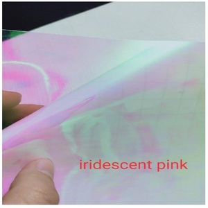 Iridescent Holographic Film Sheet <b>Pink</b> Transparent PVC Rainbow Effect Decorative Craft Packaging <b>Wrap</b> Material - Product Image 2