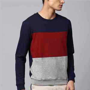 Sudadera de invierno de alta calidad ODM de forro polar con logotipo personalizado, ligera, de algodón, cuello redondo, color sólido, para hombre, 380 g/m², OEM con tela de 3 tonos. - Product Image 5