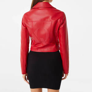 Chaqueta de Motera de Cuero Genuino de Invierno para Mujer, con Cierre, Forro Interior Suave, Corte Ajustado para Uso Diario - Product Image 3